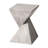 Analu Modern Fiberstone Side Table with Twisted Pedestal Design, Square Top Accent Table for Indoor Outdoor Use-145314913