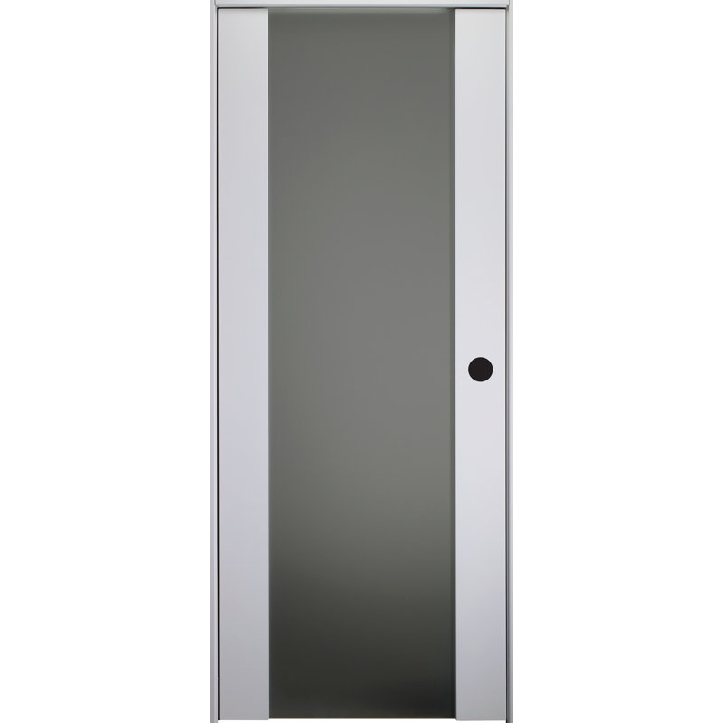 Porte standard en bois manufacturé lambrissé et verre préfini, 31,75 po x 95,24 po, Gauche