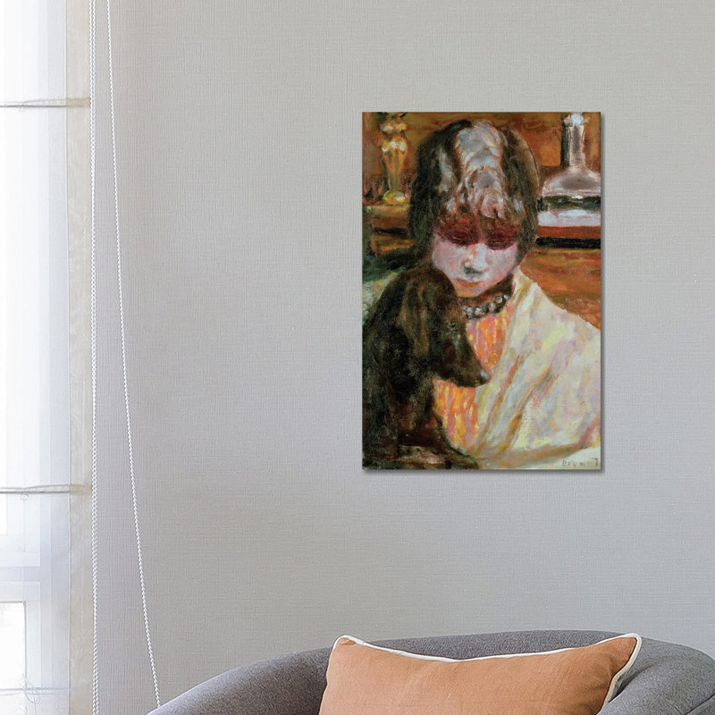 Femme avec un chien, vers 1913, H 26 po x l 18 po x P 1,5 po