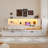 Queen Size Wood Daybed with Storage Shelves, 2 Drawers, USB Ports & LED Lights, White-1152267082