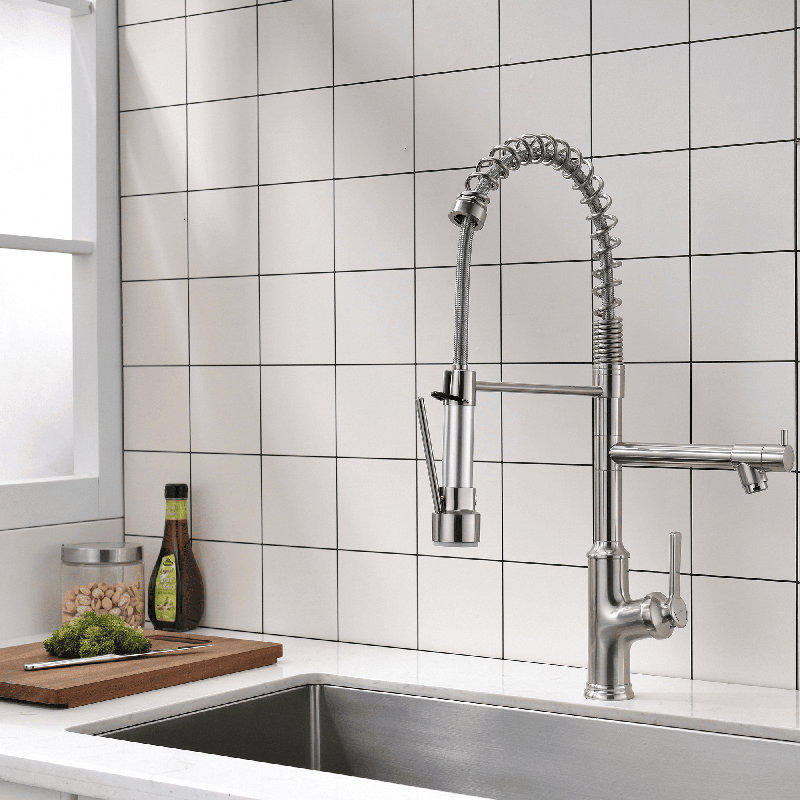 Robinet de cuisine rétractable à poignée simple