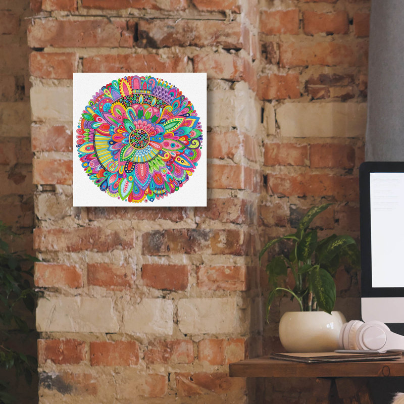 «Indecision Mandala» par Hello Angel, art mural sur toile, 37 po x 37 po, H 12 po x l 12 po x P 0,75 po