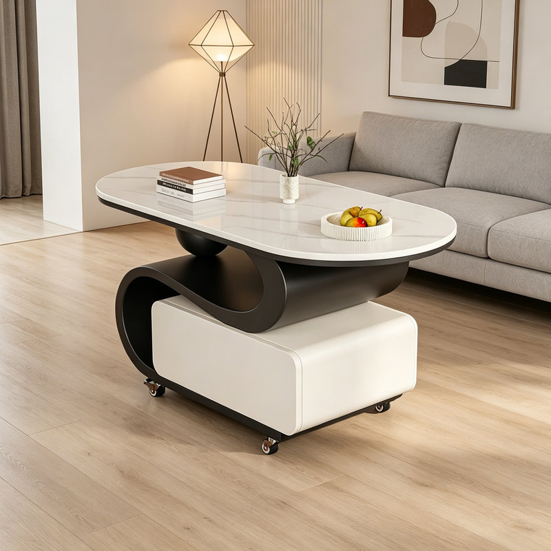 Manny, H 17,71 po x L 31,49 po x l 15,74 po, White/Grey, Marbre