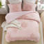 Ensemble de literie en chenille à motif floral, motif rose réversible, grand