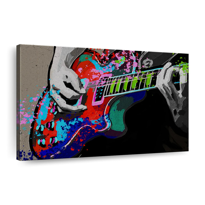 " Colorful Guitar " by Harper D., 45" H x 30" W x 1.25" D