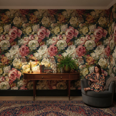 Floral Wallpaper Vintage Abstract Decorative Mural