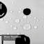 Rideau de douche abstrait à pois blancs avec 12 crochets abstraits-644014452