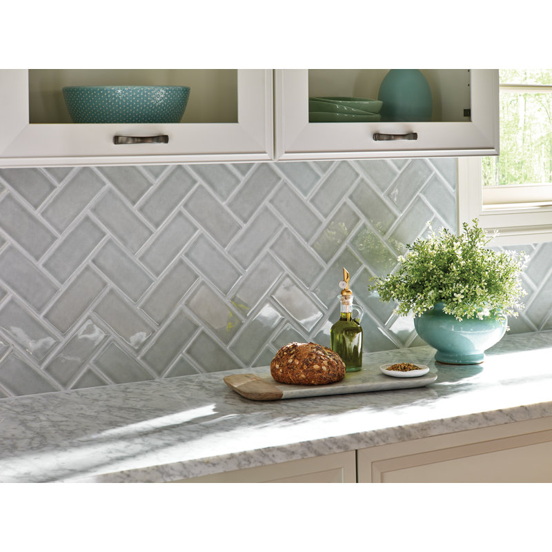 Subway 3 in. x 6 in. Glossy Ceramic Wall Tile, Mistfall
