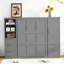 Lit escamotable grand format VARELON avec placard, tiroirs et tablettes-2057117675