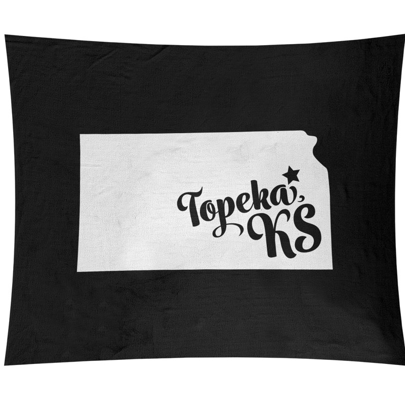 Tapisserie murale kansas topeka, H 27,5 po x l 37,5 po, Noir