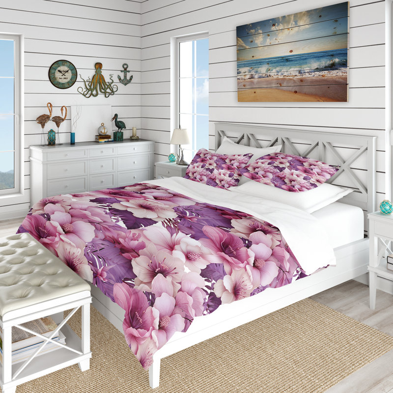 Ensemble de housse de couette Orchid Dream, Housse de couette pour très grand lit et 2 très