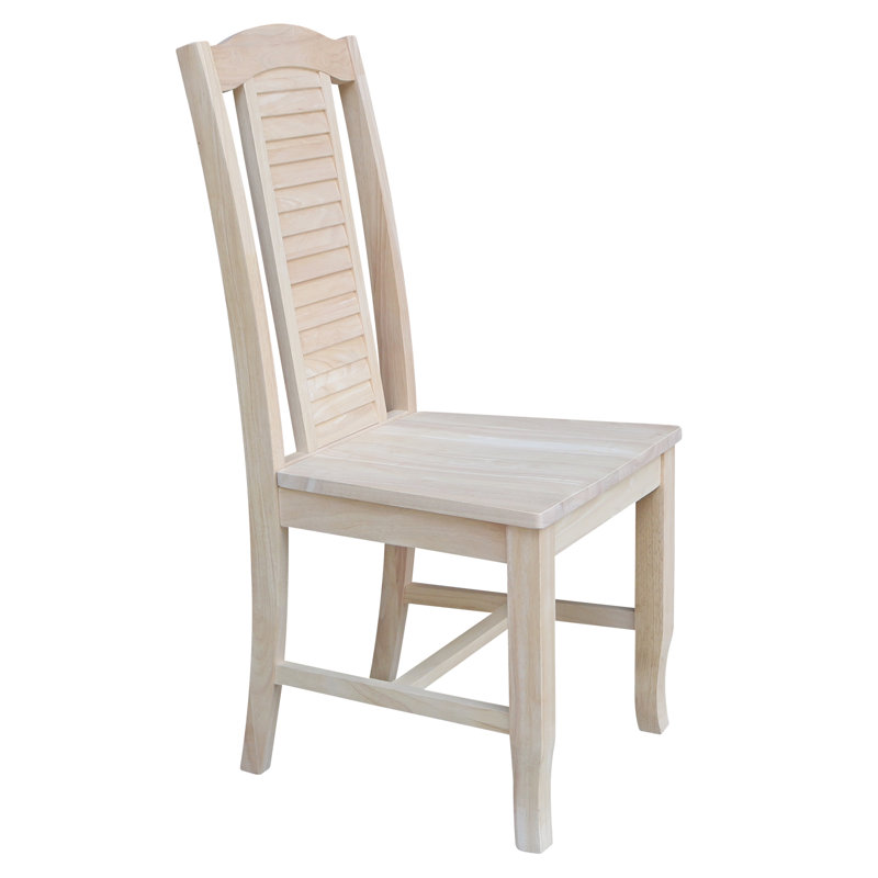 Aveanna Solid Wood Panel Back Side Chair, Unfinished/Ready to Finish