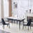 55'' - 79'' Extendable Sintered Stone Dining Table Set with Hidden Extension Leaf and Metal Legs-1816377424-1816377437