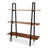 Solid Acacia Wood Ladder Bookshelf - 3-Tier Industrial Leaning Bookcase with Metal Frame - Easy Assembly Cherry Brown
