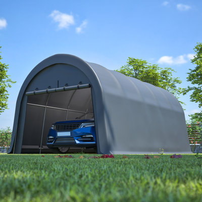 Heavy-Duty 12X20 FT Carport Canopy, Commercial-Grade Steel Frame Portable Garage, Wind And Snow Resistant, Waterproof Outdoor Storage Shed For Trucks, Cars, Boats, Equipment