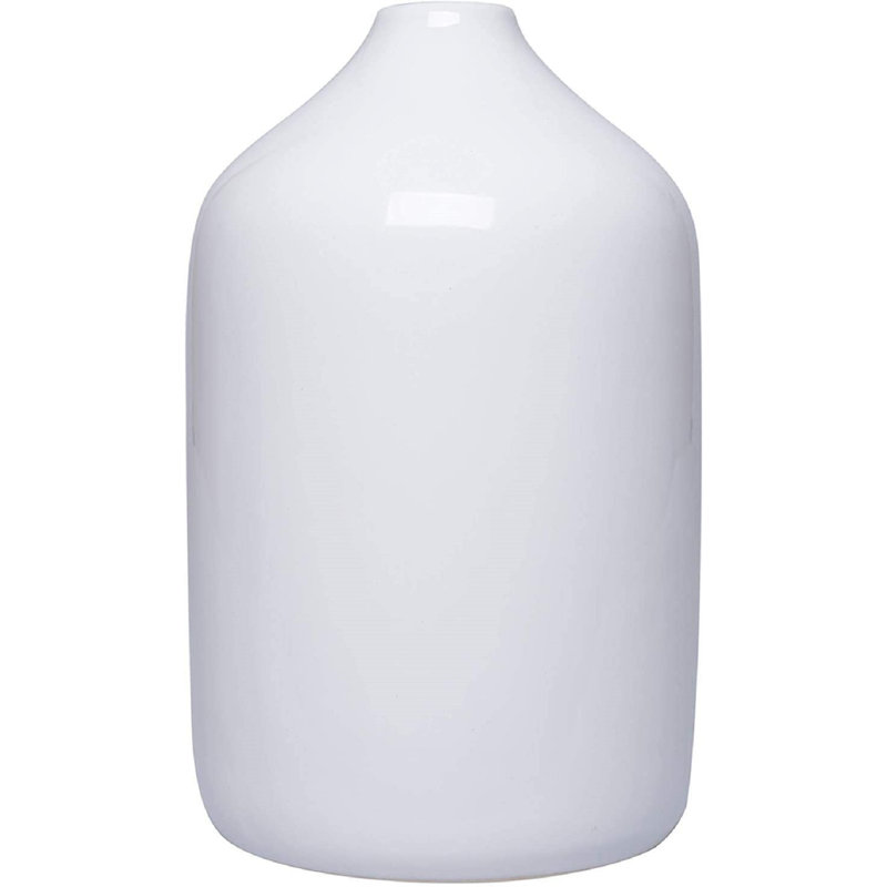 Hosley 8-Inch White Ceramic Vase – 8" High Glazed Decorative Floral Vase for Weddings, Centerpieces, Votives, Garden Parties, Home, Office & Spa Décor