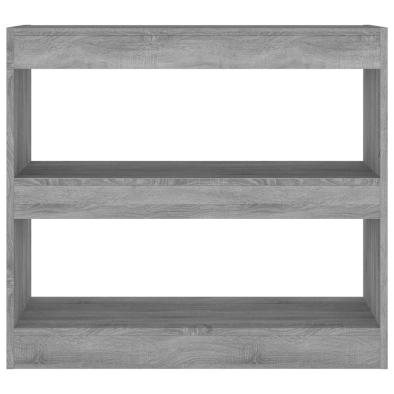 Book Cabinet/Room Divider, Grey Sonoma, (2 Shelves) 72cmH x 80cmW x 30cmD