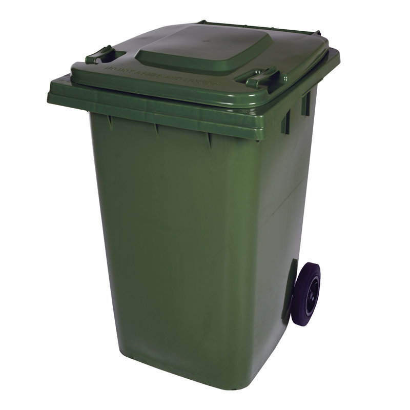 Poubelle, Vert, 95 gallons, H 43,25 po x l 28,25 po x P 33,4 po
