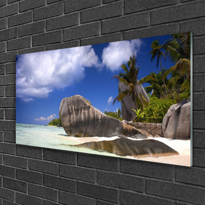 Landscape Rocky Beach - Unframed Photograph on Glass