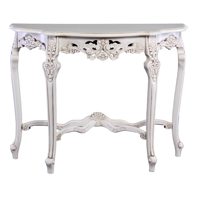 Aodee 38.5'' Solid Wood Console Table, Antique White