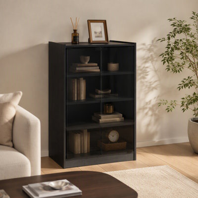 Armoire multimédia à 5 niveaux avec tablettes réglables à 3 niveaux et gestion des câbles