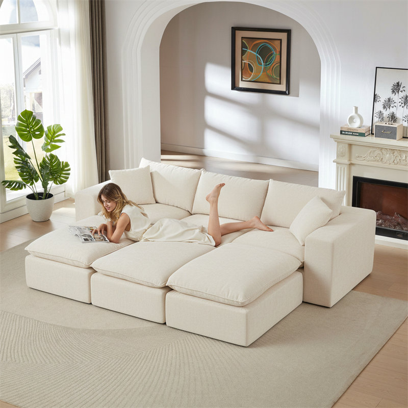108.26" U-Shaped Sectional, Dark Gray Chenille