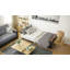 Causeuse rembourrée rembourrée avec garniture en bois et rangement, microfibre, polyester pu-811797999