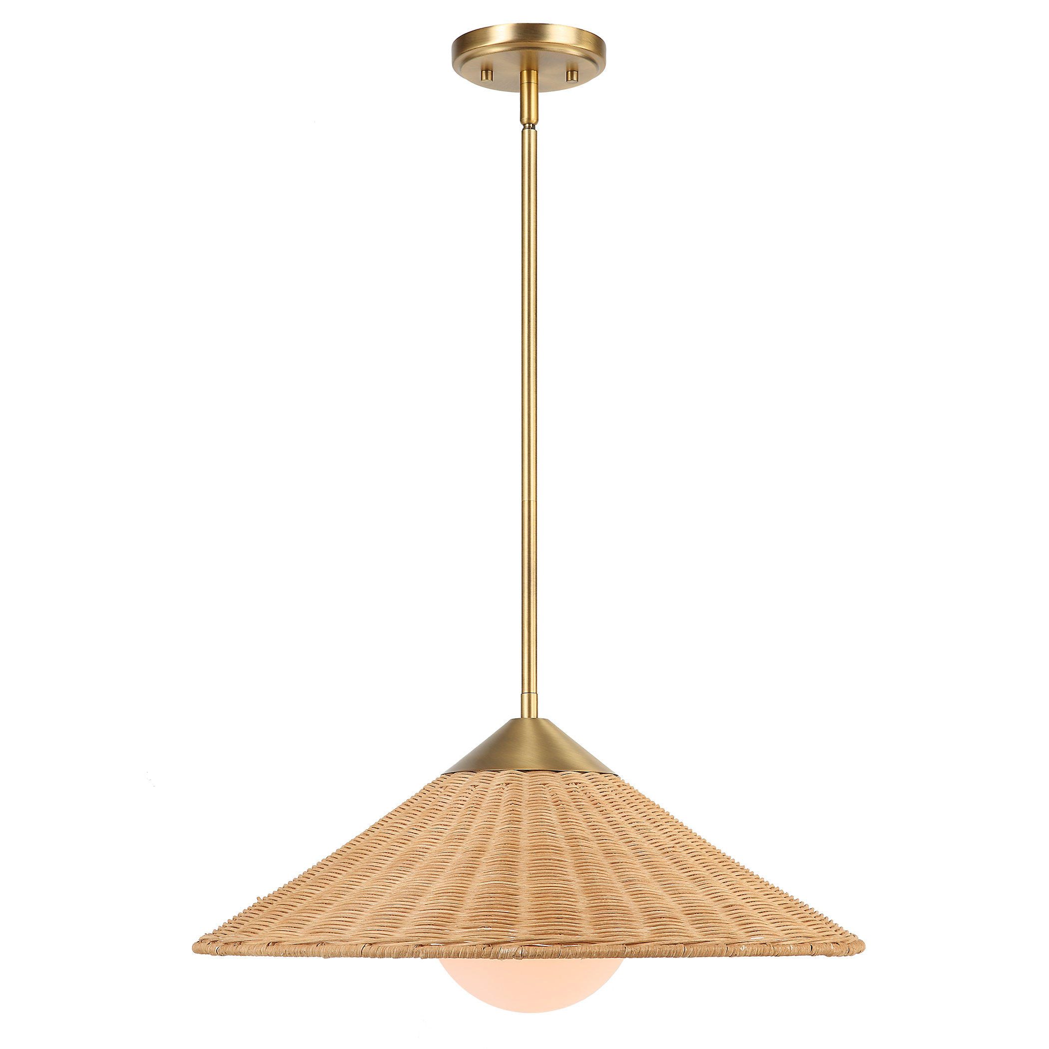 Vonetta 1 - Light Antique Brass Cone Pendant