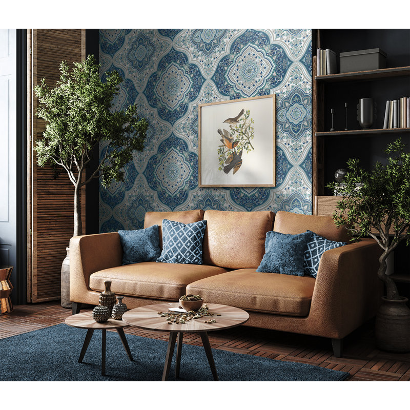 Rouleau de fleurs Finfin, Bleu / gris / blanc