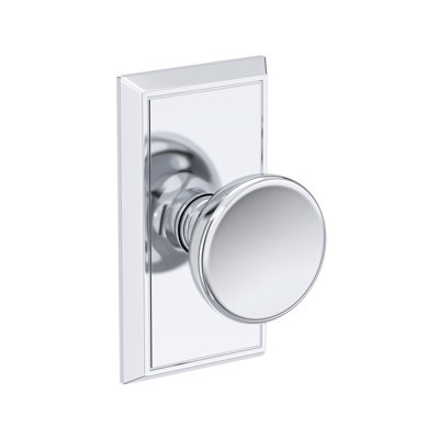 Solvang Half Dummy Knob with Chamfered 5in Rose in Satin Nickel