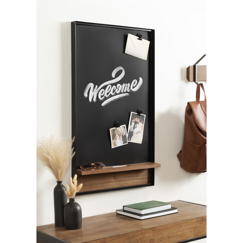 Jillette Owing Galvanized Metal Magnetic Board, Black