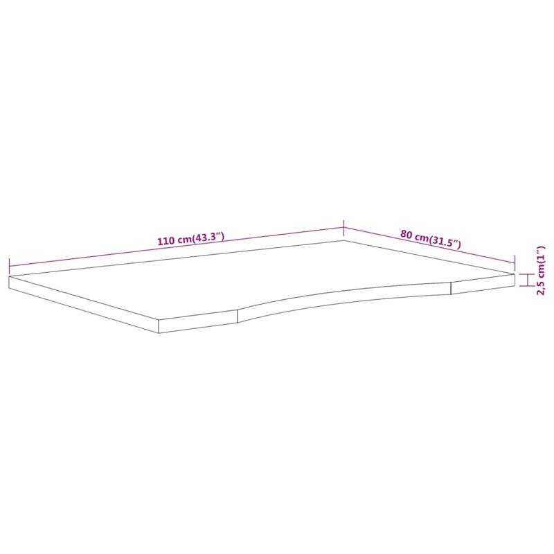 Starkes Desk Table Top, 2.5cm  H  x  110cm  W  x  80 cmD