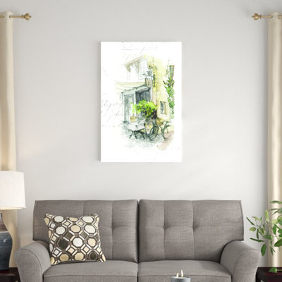 Watercolor Café - peinture sur toile tendue
