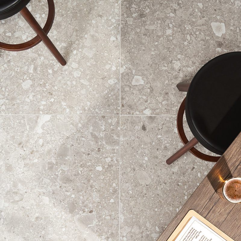 Stonehenge 24" x 24" Matte Porcelain Terrazzo Look Floor and Wall Tile (11.62 Sq. Ft. / Case), Taupe