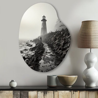 Amrika Lighthouse Misty Horizon - Sky Pear Shape Irregular Metal Wall Decor