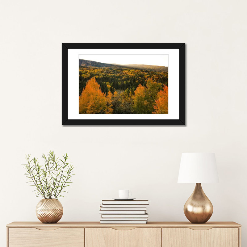 « automne lever » par bill sherrell, reproduction d’impression sur toile tendue, H 16 po x l 24 po x P 1 po, Blanc