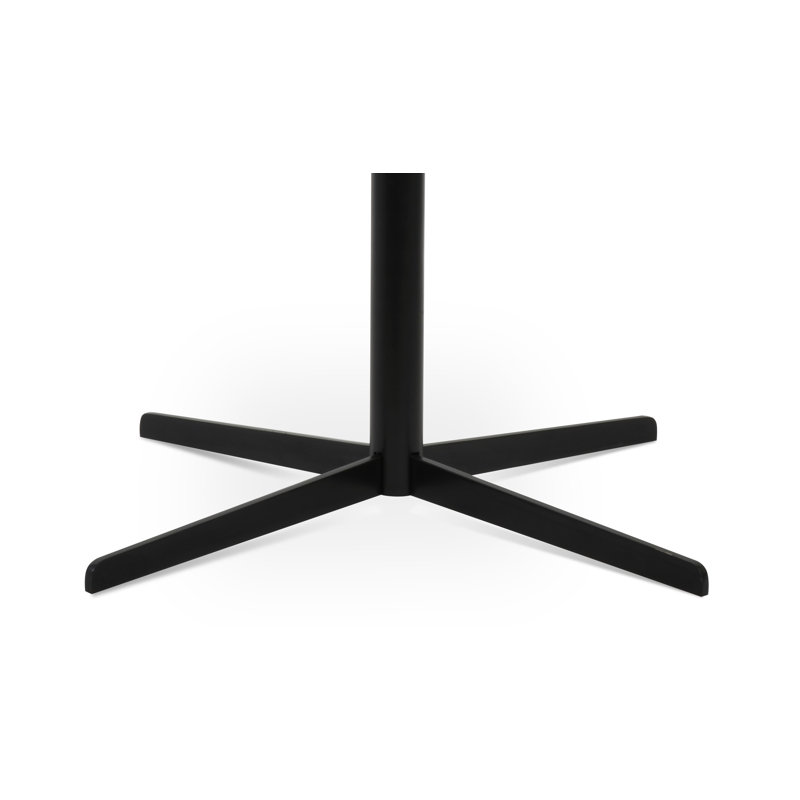Table basse à piédestal Diana, Noir, H 15 po x L 43,5 po x l 43,5 po, Laque blanche