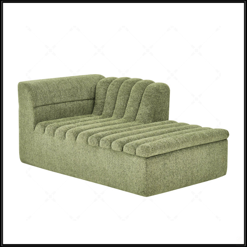 Canapé modulaire en L 106 de 106 po avec méridienne, revêtement en chenille, peu encombrant et confortable