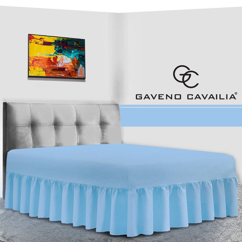 Percale Valance Sheet Polycotton Solid Colour Bed Sheet Single Double King Super King Machine Washable High Quality, Blue