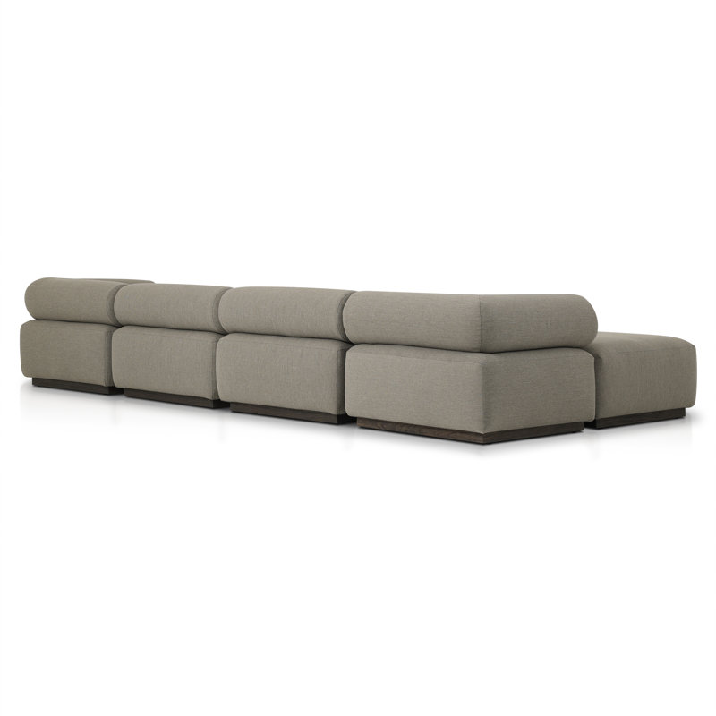 Lenox Modular Chaise Sectional, Brown Polypropylene/Olefin