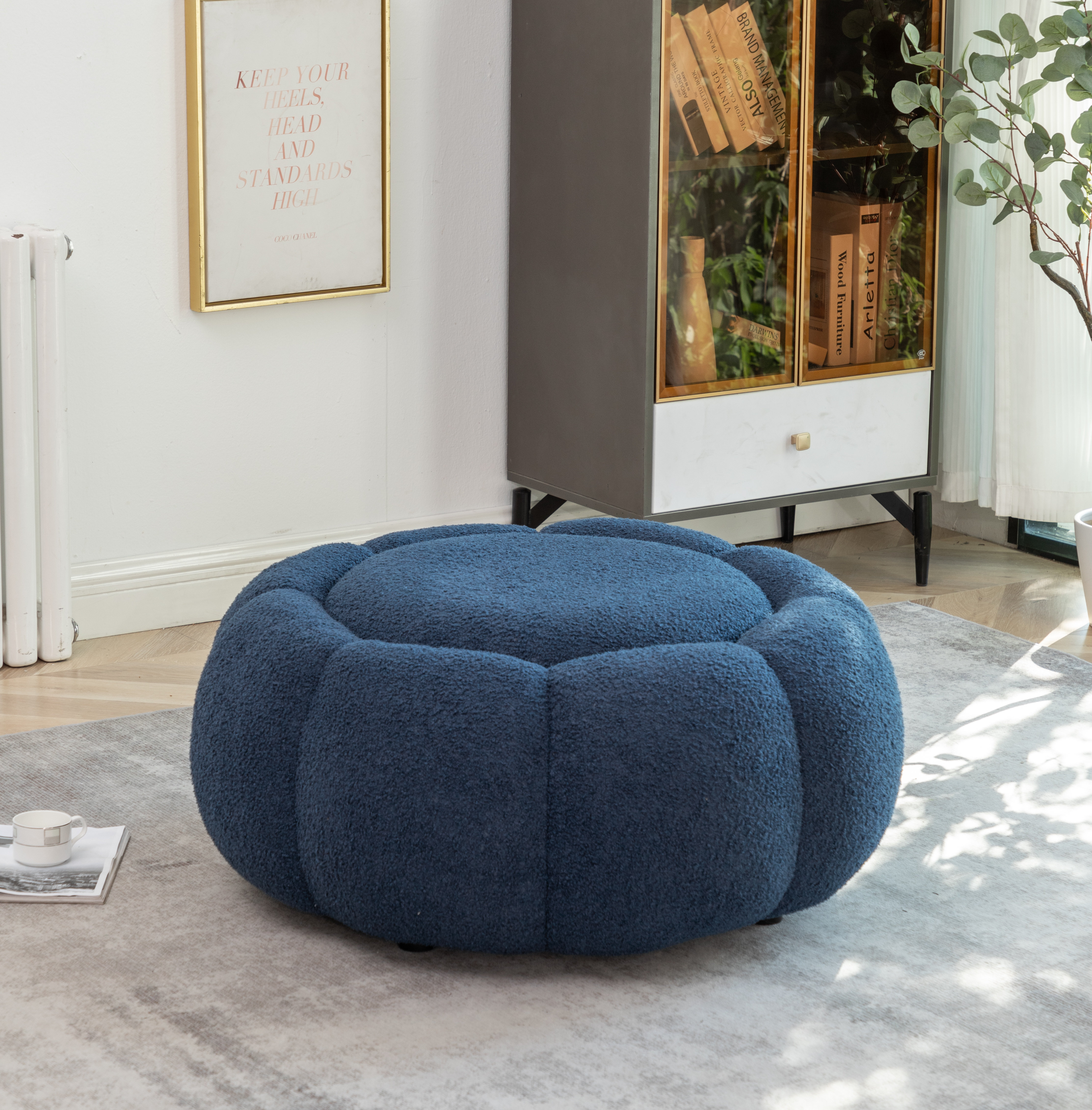 Round cocktail deals ottoman