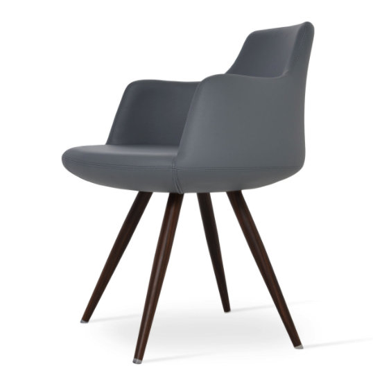 Dervish 18.5'' H Upholstered Metal Armchair, Black, Dark Gray