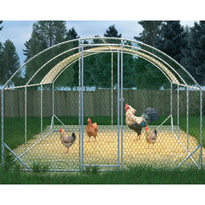 Outdoor Yard Farm Use Chicken Coop Metal Chicken Run with Waterproof and Anti-UV Cover