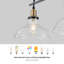 45" Industrial 3-Light Pendant Chandelier with Clear Glass Shades, Black Metal Frame, Adjustable Height, Modern Farmhouse Lighting for Kitchen Island, Dining Room, or Living Room (Bulb Not Included)