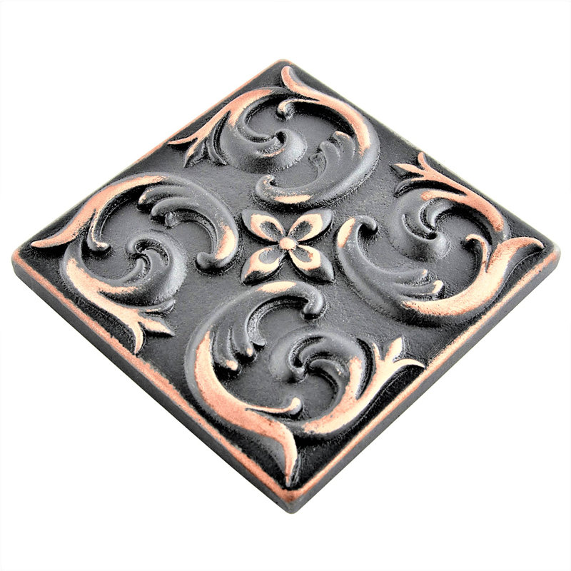 Carreau décoratif en résine 4 po x 4 po, Bronze huilé