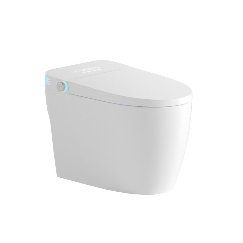 One - Piece Bidet Toilet Seat Smart Toilet, Auto Flush And Open/Close, Adjustable Temp Heated Seat, Warm Water Dry, Remote Control Side Know, Sensor For Cover Operation, Female Wash Rear Modes,