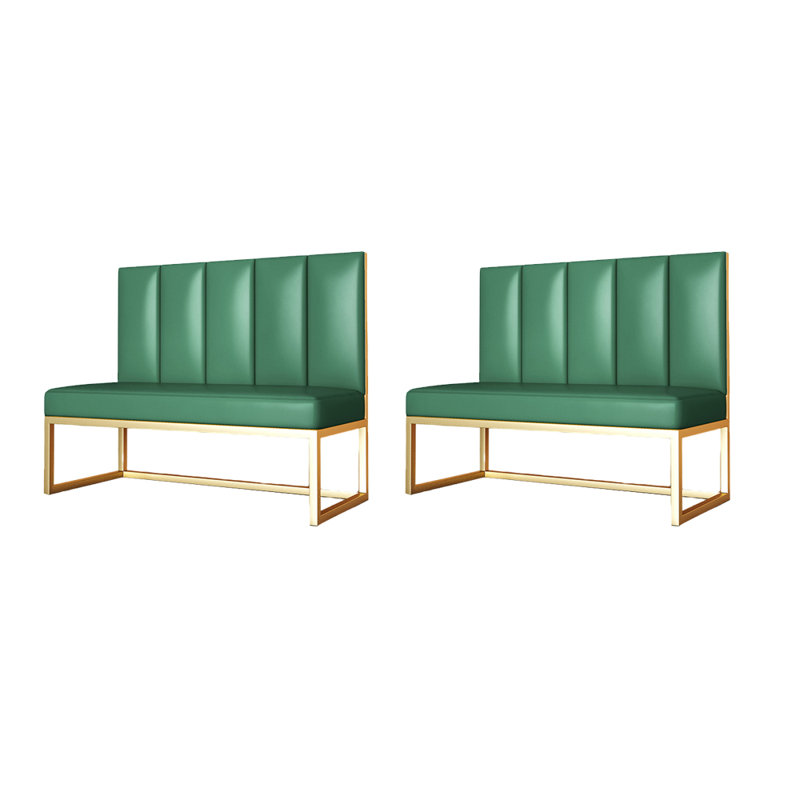 Banc rembourré en similicuir Simple Leisure Cafe, Vert