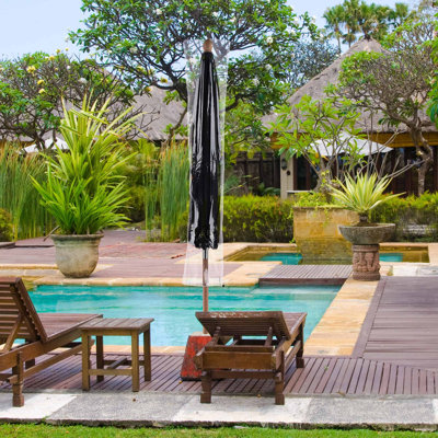 Waterproof Patio Umbrella Cover with Zip Drawstring Clear PVC for 6Ft to 9Ft Outdoor Parasol for Resort Event Rental Restaurant Yard