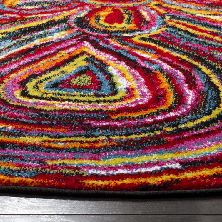 Miley Abstract Green/Blue/Red Area Rug