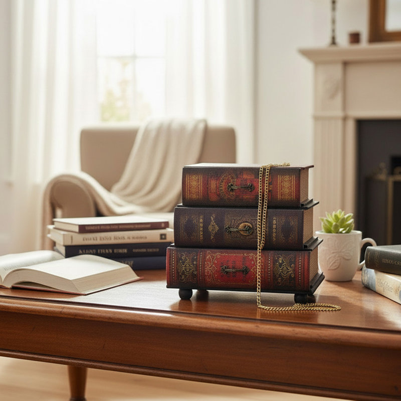 Livres empilables avec 3 tiroirs cachés Haight